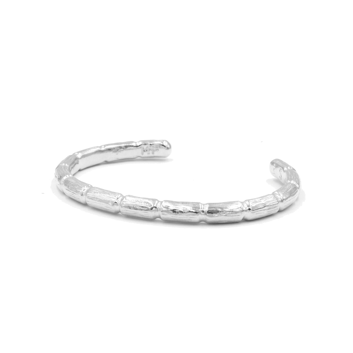 Blake Bamboo Bangle Silver Mens